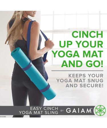 Gaiam Easy-Cinch Yoga Mat Sling - Navy | Convenient Sling for Yoga Mats (1 Count, Mat Not Included) - Buy Online on GoSupps.com