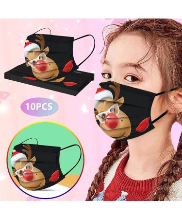 50PC Kids Christmas Disposable Face_Mask with Holiday Winter Theme Cute Colored Design 3ply Breathable for Children Christmas Combo #10 - Buy Online on GoSupps.com