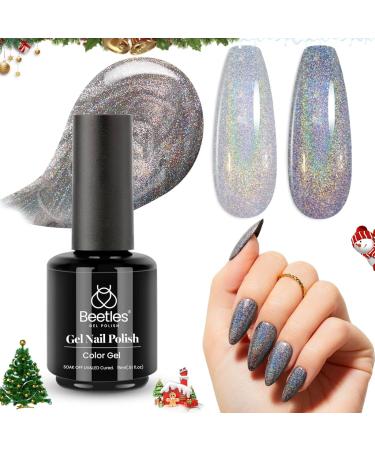 beetles Gel Polish 1Pcs 15ml Holographic Gel Nail Polish Silver Glitter Gel Flash Digital Error Unicorn Effect Soak Off UV LED Spring Summer Nail Design Pack of 1 B-Digital Error