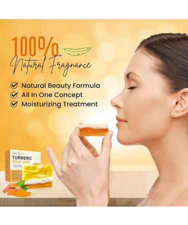 Organic Turmeric Soap Bar | Handcrafted Skincare for Blemish Control & Radiant Skin | Natural Face & Body Cleanser (7 OZ - Buy Online on GoSupps.com