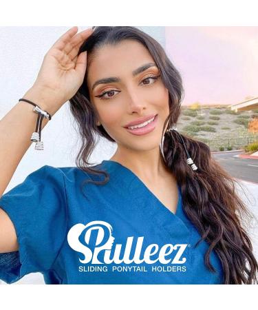 Pulleez Silver Knot Ponytail Holder - Non-Slip Black Hair Tie for Thick & Thin Hair - Adjustable Hair Jewelry for No Breakage - 1pc - Buy Online on GoSupps.com