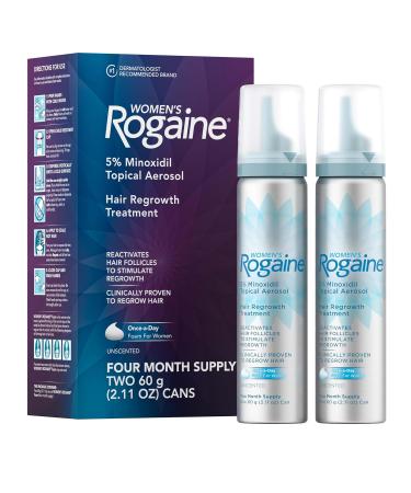 Womens Rogaine 5 Minoxidil Foam for Hair Thinning and Loss Topical Treatment for Womens Hair Regrowth 4-Month Supply Womens Rogaine 5 4 month