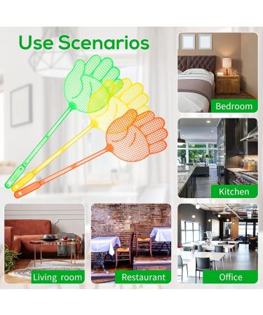 60 Pack Hand Shaped Fly Swatter Manual Colorful Heavy Duty Plastic Long Handle Large Funny 17 Inch Fly Killer for Home Indoor Outdoor - Buy Online on GoSupps.com