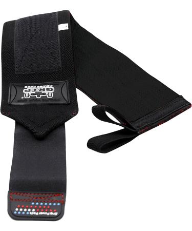 Grip Power Pads Wrist Wraps - Premium Quality Cotton Gym Bandage Straps for Weightlifting - Men & Women - PRO Rubber Jet Black - Buy Online on GoSupps.com