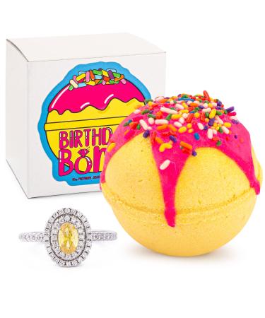 Birthday Cake Bath Bomb with Jewelry Inside (Surprise Jewelry Valued at 25 to 5 000) Made in USA  Perfect for Bubble Spa Bath. Handmade | Ring 08 Size 08