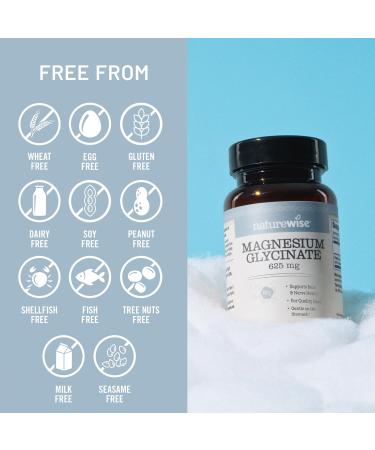 NatureWise Magnesium Glycinate 625 mg - High Absorption Chelated Magnesium Glycinate for Sleep Relaxation Muscle & Bones* - Gentle on Stomach Vegan Non-GMO - 30 Capsules 30-Day Supply Unflavored 30 Count (Pack of 1) - Buy Online on GoSupps.com