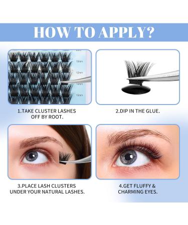 GEMERRY Individual Eyelash Kit 120Pcs D Curl 8-16mm with Lash Bond, Seal, and Applicator - DIY Cluster Extension Kit for Home Use - Buy Online on GoSupps.com