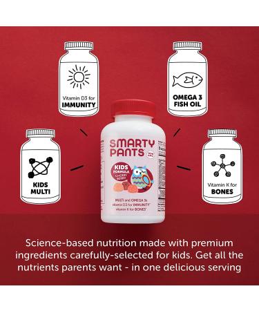 SmartyPants Kids Gummy Vitamins - Gluten Free Multivitamin & Omega 3 Fish Oil (90 Count) - Buy Online on GoSupps.com