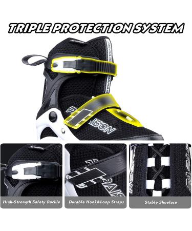 PAPAISON Adjustable Inline Skates with Light Up Wheels - White, Large (Youth & Adult 4-7 US) - Buy Online on GoSupps.com