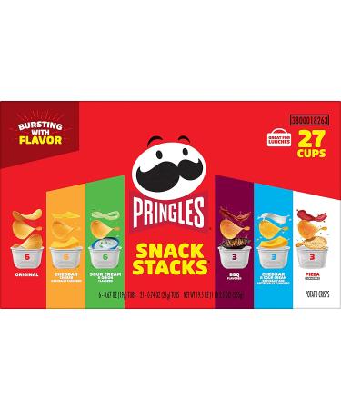 Pringles Snack Stacks Variety Pack - 27 Cups, 6 Flavors - Perfect Office & Kids Lunch Snacks - Buy Online on GoSupps.com