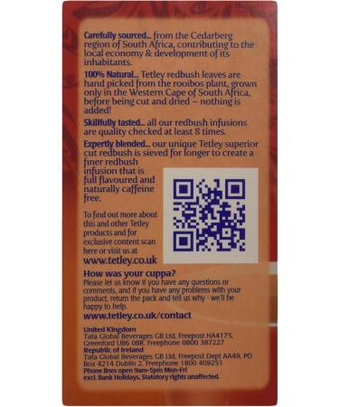 Tetley Redbush Lot de 80 sachets de th  - Buy Online on GoSupps.com