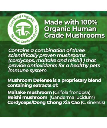 Organic Mushroom Defense Supplement 2 oz - Alcohol-Free Immune Booster 2 Fl Oz (60ml) - Buy Online on GoSupps.com