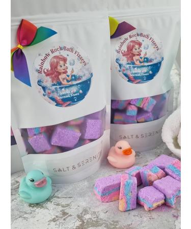Rainbow Rock Bath Fizzers/Bath Bombs - Mermaid Kisses Christmas Gifts Kids bathtime Devon Made. - Buy Online on GoSupps.com