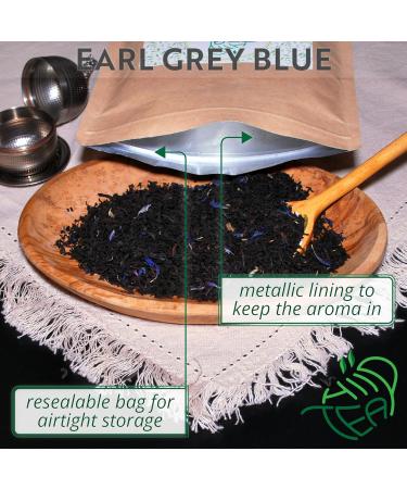 Earl Grey Blue Loose Leaf Tea Infused with Bergamot Oil & Cornflowers - 100g - Buy Online on GoSupps.com