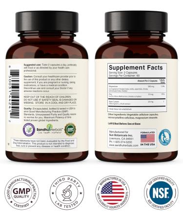SANDHUHERBALS Magnesium Complex 6-in-1 Bundle with Papaya Leaf Extract Capsules (120 Count Each) | for Men & Women - Buy Online on GoSupps.com