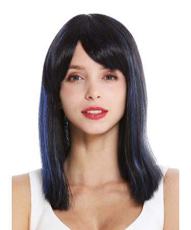 Wig Me Up-VK-5-1BHF22 Women Women's Shoulder Lang Glow Long Pony Evested Black Blue Highlights Setlear Black-Blue Mix (1BHF22)