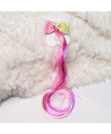 6 Colors Princess Unicorn Hair Bow Clip Extensions for Kids - Set of 6 Unicorn Ponytail Bows - 14 Inch - Buy Online on GoSupps.com