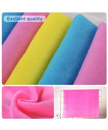 ARCH&M Exfoliating Washcloth Towel 3 Pack - Japanese & Korean Bath Scrub Sponge for Body Beauty - Back Scrubber for Shower - Red Yellow Blue - Buy Online on GoSupps.com