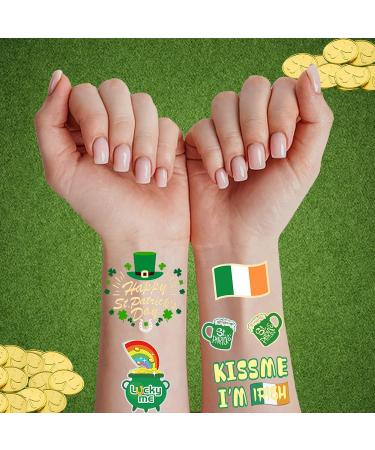 St. Patrick's Day Shamrock Glitter Tattoos - Irish Party Decor & Favors - Buy Online on GoSupps.com