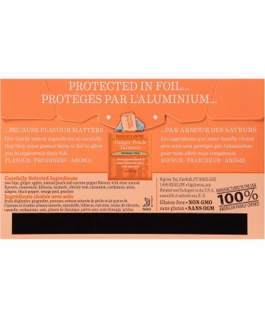 Bigelow Tea Ginger Peach Turmeric Herbal Tea Bags 18 Count Box (Pack of 6) Caffeine-Free Herbal Tea 108 Tea Bags Total Black - Buy Online on GoSupps.com