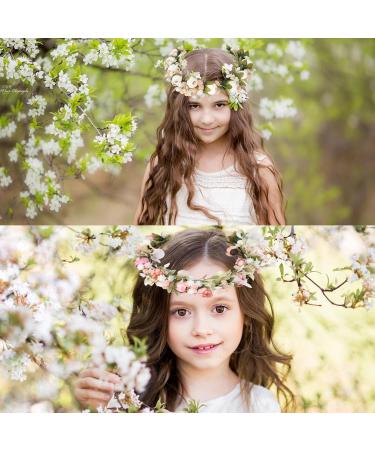 Flower Crown Headbands Boho Floral Headband Wreath Flower Headbands for Women Girls Floral Headband for Women Girl Wedding Ceremony Party Festival - White - Buy Online on GoSupps.com