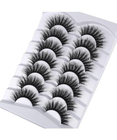 Mebver 8D Fluffy False Eyelashes - Wispy Faux Mink Cat Eye Lashes 7 Pairs Pack - Buy Online on GoSupps.com