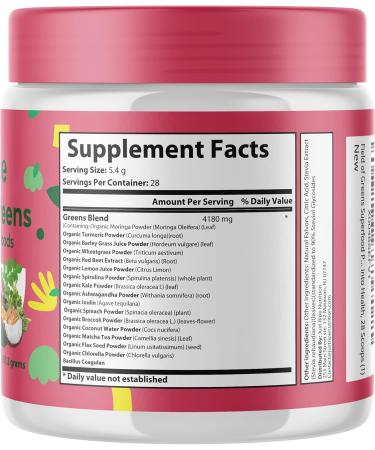 Field of Greens - Greens Powder Organic Daily Super Greens Powder Drink with Moringa Spirulina Wheat Grass Barley Grass Lemon Beet Root for Daily Nutrition - 28 Scoops (Mixed Berry Flavor) Mixed Berry 5.3 Ounce (Pack of 1) - Buy Online on GoSupps.com