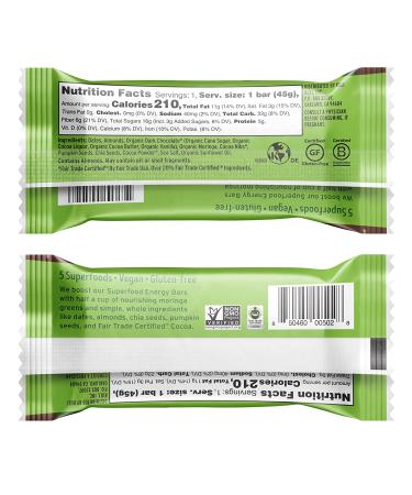 Kuli Kuli Moringa Energy Bars - Dark Chocolate, 12 Pack (1.6 oz each) | Nutrient-Packed Snacks - Buy Online on GoSupps.com