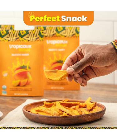 Organic Dried Mango Slices 16oz - No Sugar Added, All-Natural, Non-GMO | Tropicaux Reign - Preservative-Free Nutritious Snack - Buy Online on GoSupps.com