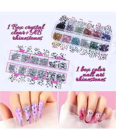 Teenitor Nail Art Brush Set with Dotting Tools, Foil Flakes, Striping Tape, Stickers, Rhinestones & Tweezers - Pink - Buy Online on GoSupps.com