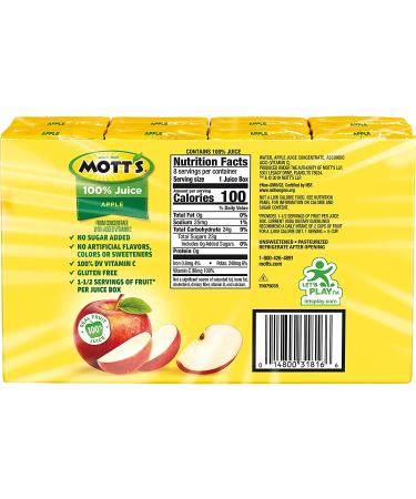 Mott's Original Apple 100% Juice 6.75 Fl Oz (Pack of 8) - Refreshing and Delicious Apple Juice - Buy Online on GoSupps.com