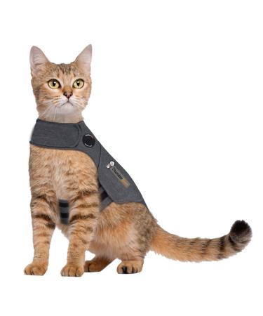 Thundershirt Classic Cat Anxiety Jacket | Vet Recommended Calming Solution Vest for Fireworks, Thunder, Travel, & Separation (Heather Gray) Medium (9 to 13 lbs)