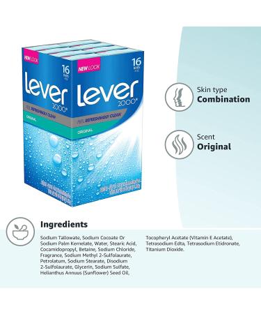 Lever 2000 Original Bar Soap 4 oz - 16 Bar Pack - Buy Online on GoSupps.com