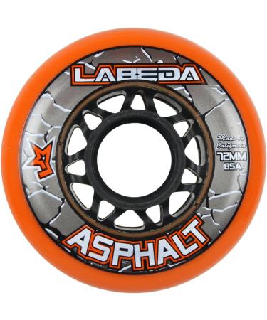 Labeda Gripper Asphalt Outdoor Inline Roller Hockey Wheels 85A 76mm / 80mm Hilo 8-Pack with Ceramic Bearings - Orange - Buy Online on GoSupps.com