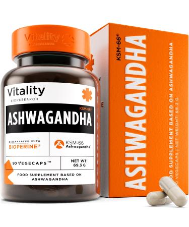 Ashwagandha KSM 66 1500 mg Ashwagandha Powder with Black Pepper Ashwagandha High Strength Supplement for Sleep Boost Energy & Overall Physical & Mental Wellness 90 Ashwagandha Capsules Vegan