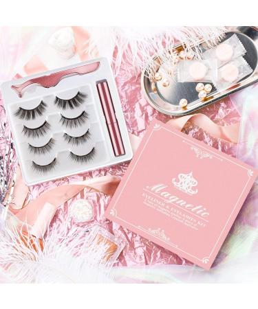 Soft Reusable Magnetic Eyelashes Kit - Waterproof, Long Lasting, 4 Pairs of Natural Look 3D Lashes with Magnetic Eyeliner - No Glue Needed - Buy Online on GoSupps.com