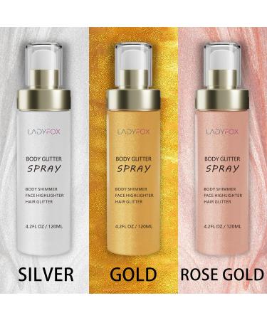 120ML Pink Body Glitter Spray - Quick-Drying Non-Sticky Hairspray for Women | Rose Gold Shimmer for Hair & Body - Buy Online on GoSupps.com