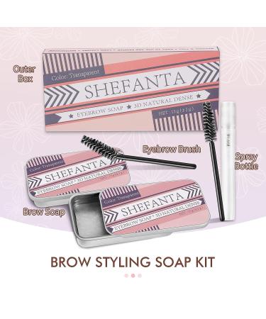 SHEFANTA Eyebrow Soap & Wax Shaping Kit for Long-lasting 3D Feathery Brows - Waterproof Makeup Balm with Brushes - Natural Eyebrows Styling - Buy Online on GoSupps.com