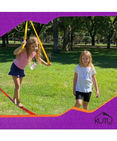 Kutu Tribe 60 ft Slackline Kit with Tree Protectors, Arm Trainer, Ratchet Cover - Ideal for Kids and Adults, Beginner Slackline with Training Line - Includes Carry Bag - Buy Online on GoSupps.com