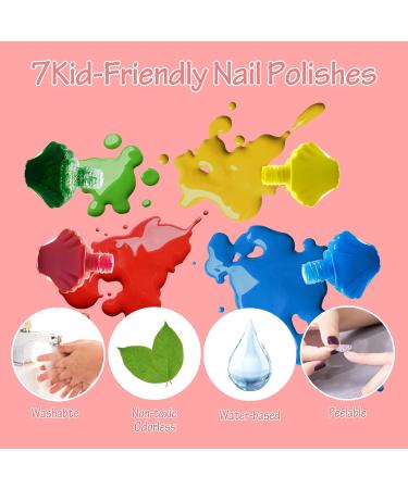 Kids Nail Polish Set with Nail Dryer & Manicure Tools - Spa Toys for Girls Ages 7-12 - Glitter Fake Nails & More - Buy Online on GoSupps.com