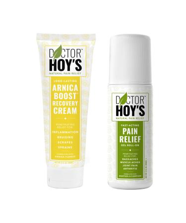 DOCTOR HOY'S Natural Pain Relief Gel and Arnica Boost Recovery Cream Clean Safe Effective Natural Pain Relief and Anti-Inflammatory 3 oz Combo Pk