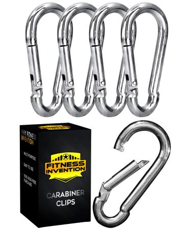 Carabiner Clip 5 Pack - Multipurpose Heavy Duty Carabiner - Snap Hooks - Carabiner Heavy Duty - Small Carabiner Clip - Large Carabiner Clip - Clips for Keys - Carribeaner Hook 3.2 Inch