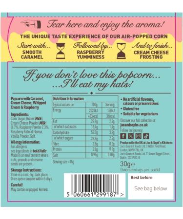 Joe & Seph's Birthday Cake Popcorn (1x30g) gourmet popcorn on the go snack sweet popcorn - Buy Online on GoSupps.com