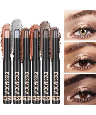  G n rique Eyeshadow Stick | 6 Pieces Cream Crayer Feed Shadow Set - Matte Lightner Brightner Emp-proof Pens Applicator Makeup Set for Girls Travel for Girls - Buy Online on GoSupps.com