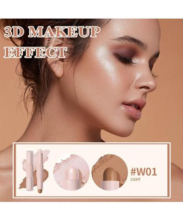 2 Color Double-Headed Cream Contour Stick Concealer Waterproof & Long Lasting Makeup Kit for Women - Light - Buy Online on GoSupps.com