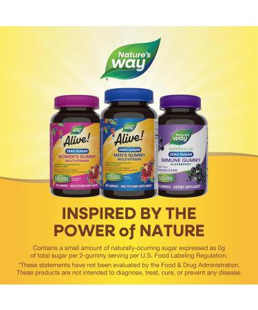 Nature s Way Alive! Zero Sugar Men's Gummy Multivitamins Energy Metabolism* Muscle Function* B-Vitamins No Sugar Alcohols Plant-Based Sweeteners Peach Flavored 80 Gummies - Buy Online on GoSupps.com