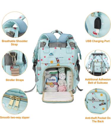 Diaper Bags Backpack Baby Bag for Mom Dad Baby Girls Boy  Cute Mult Diaper Nappy Bag Travel Back Pack Waterproof Maternity Changing Bag Baby Stuff with USB Charging Port Stroller Straps Large Blue - Buy Online on GoSupps.com