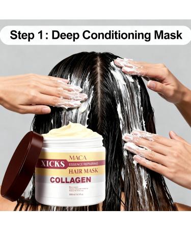 Maca Collag ne Kit de r paration en profondeur Masque capillaire + huile essentielle de maca l'huile d'argan nourrissant pour cheveux ab m s et tous les types de cheveux soin professionnel des - Buy Online on GoSupps.com