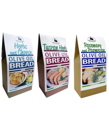 Rabbit Creek Olive Oil Bread Mix Variety Pack of 3  Herb & Cheese, Rosemary & Parmesan, and Tuscan Herb Bread Mix