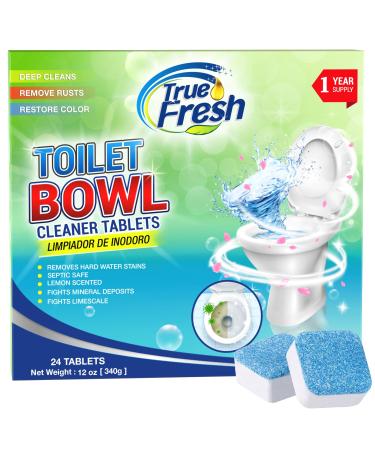True Fresh Toilet bowl cleaner tablets 24 Pack 1 year supply of cleaning and Deodorizing your toilet